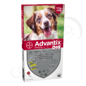 Advantix Dog 250/1250 Chiens de 10 à 25 kg - 4 pipettes de 2,5 ml