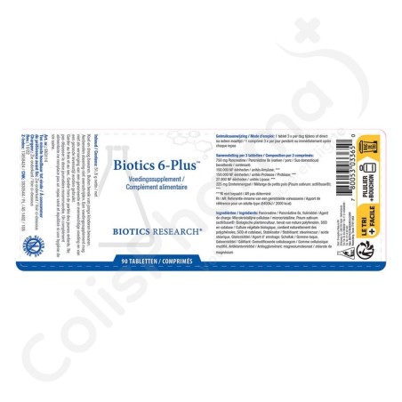 Biotics 6 Plus - 90 comprimés