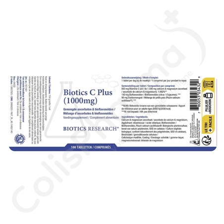 Biotics C Plus 1 g - 100 comprimés