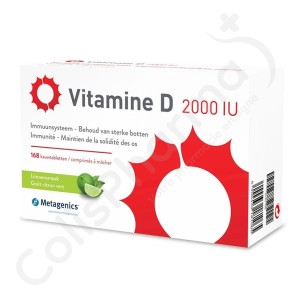Vitamine D 2000 IU - 168 comprimés à croquer