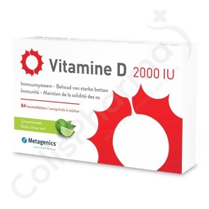 Vitamine D 2000 IU - 84 comprimés à croquer