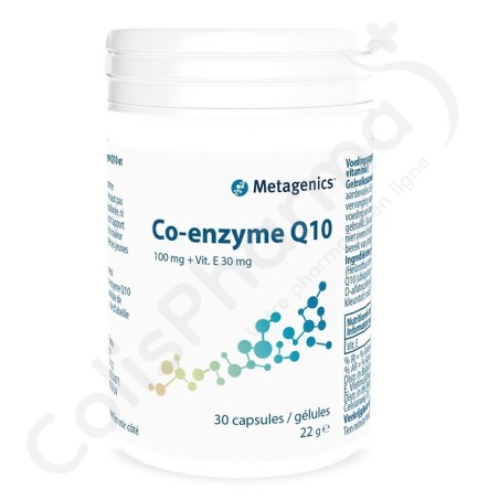 Co-enzyme Q10 100 mg + Vitamine E 30 mg - 30 capsules