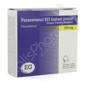Paracetamol EG Instant Junior Vanille-Aardbei 250 mg - 20 sachets