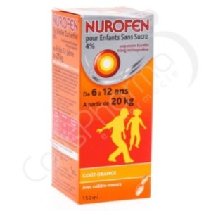 Nurofen Kinderen Sinaasappelsmaak Zonder Suiker 4% - Siroop 150 ml