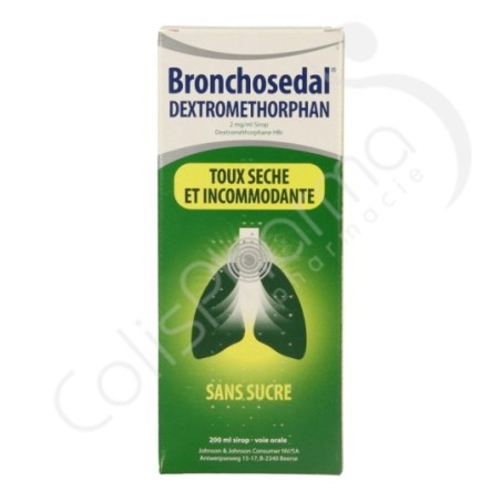 Bronchosedal Dextromethorphan Zonder Suiker Droge Hoest 2 mg/ml - Siroop 200 ml