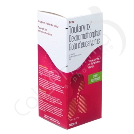 Toularynx Dextromethorphan Eucalyptus Toux Sèche Sans Sucre 1,5 mg/ml - Sirop 180 ml