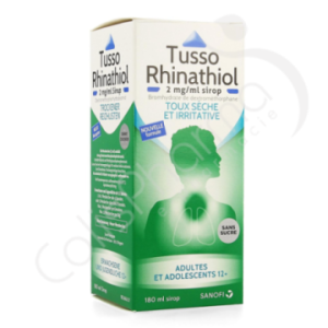 Tusso Rhinathiol Droge Hoest Zonder Suiker 2 mg/ml - Siroop 180 ml