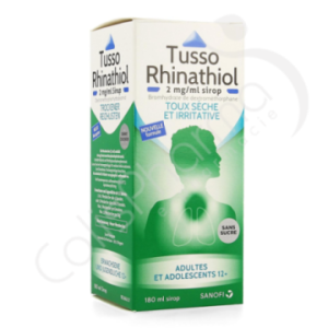 Tusso Rhinathiol Toux Sèche Sans Sucre 2 mg/ml - Sirop 180 ml