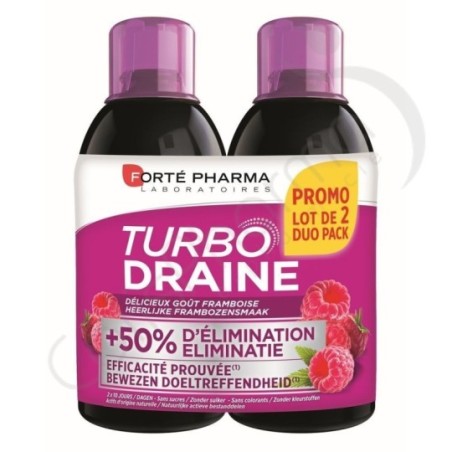 Forté Pharma Turbodraine Framboise - 2 x 500 ml