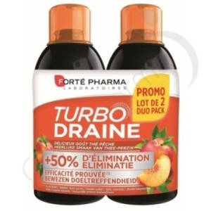 Forté Pharma Turbodraine Thé-Pêche - 2 x 500 ml