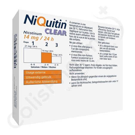 NiQuitin Clear 14 mg - 14 pleisters