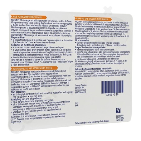 NiQuitin Minilozenge 2 mg - 60 comprimés à sucer