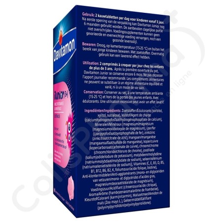 Davitamon Junior Multivitaminen Framboos - 60 tabletten