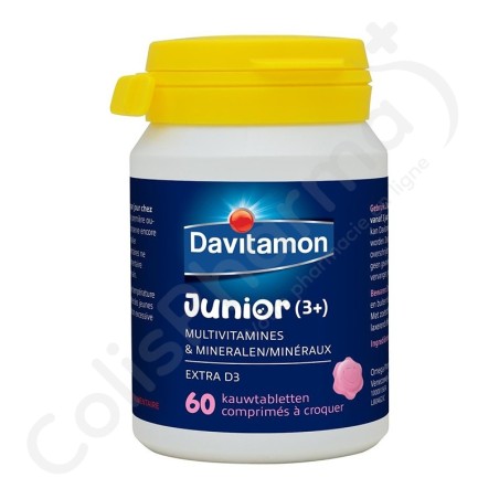 Davitamon Junior Multivitaminen Framboos - 60 tabletten