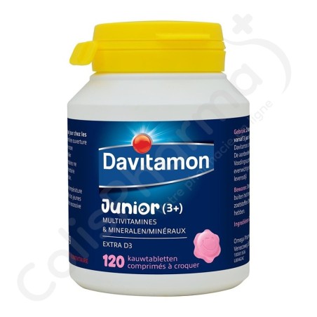 Davitamon Junior Multivitaminen Framboos - 120 tabletten