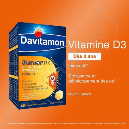 Davitamon Junior Multivitamines - 120 comprimés
