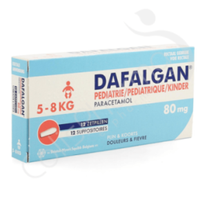Dafalgan Pediatrie 80 mg - 12 zetpillen