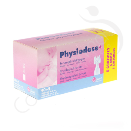 Physiodose Sérum physiologique - 40+5 unidoses de 5 ml
