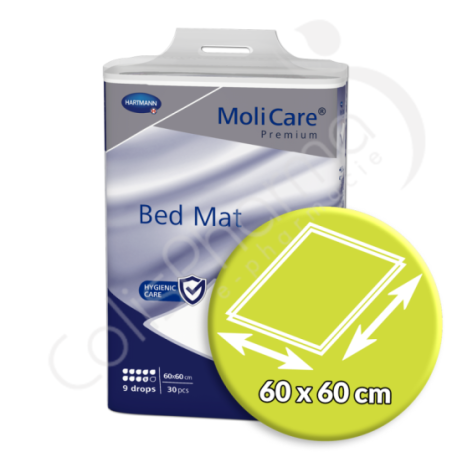Molicare Bed Mat 9 Gouttes 60 x 60 cm - 30 alèses
