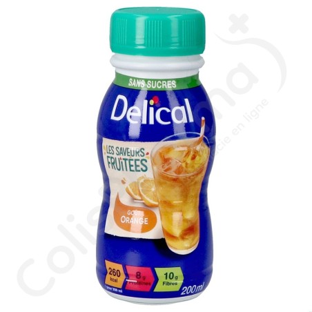 Delical Fruitige Drank Suikervrij Sinaasappel - 4x200 ml