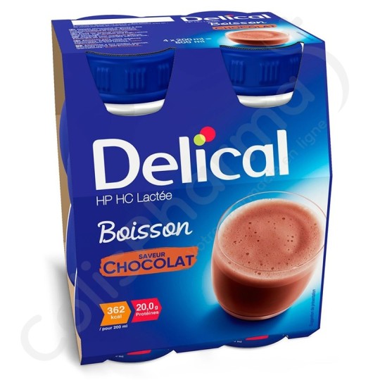 Delical Boisson Lactée HP-HC 360 Chocolat - 4x200 ml - ColisPharma