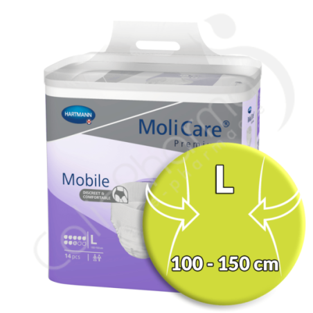 Molicare Mobile 8 Gouttes Large - 14 slips absorbants
