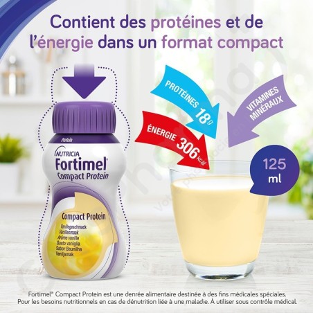 Fortimel Compact Protein 2.4 kcal Vanille - 4x125 ml
