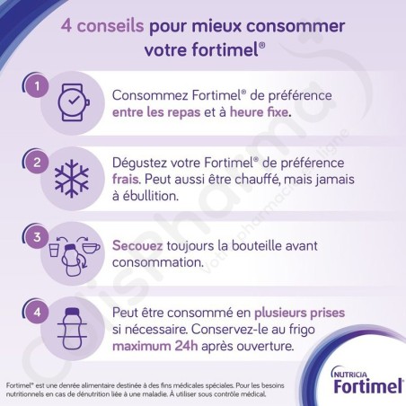 Fortimel Energy Multi Fibre Aardbei - 4x200 ml