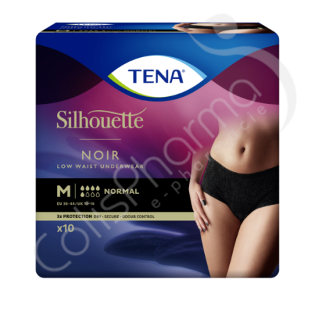 Tena Silhouette Normal Noir Medium - 10 beschermende onderbroeken