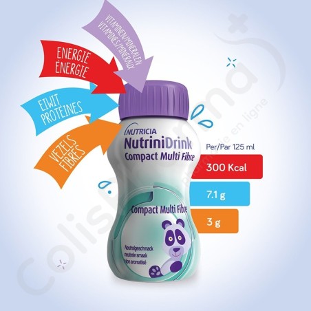 NutriniDrink Compact Multi Fibre Neutral Smaak - 4x125 ml
