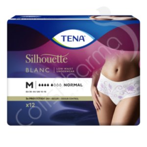 Tena Silhouette Normal Blanc Medium - 12 sous-vêtements protecteurs