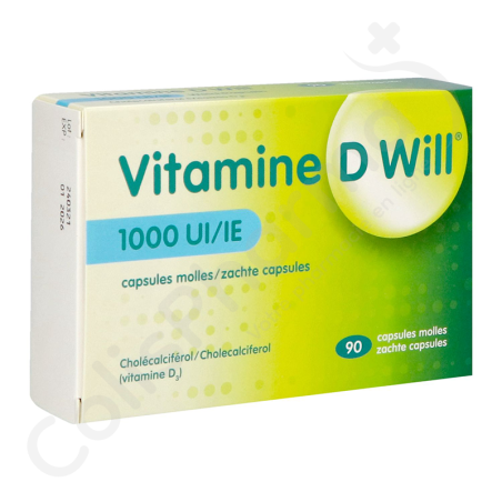Vitamine D Will 1000 UI - 90 zachte capsules Vitamine D Will 1000 UI - 90 zachte capsules