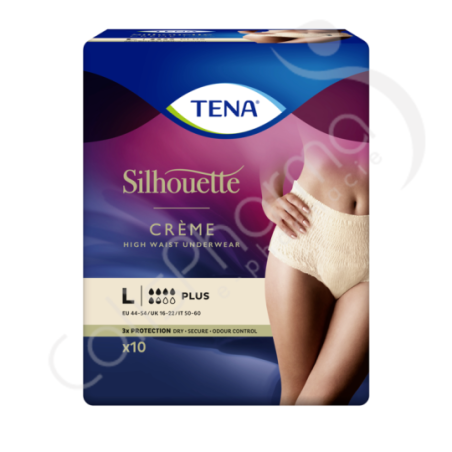 Tena Silhouette Plus Crème Large - 10 sous-vêtements protecteurs