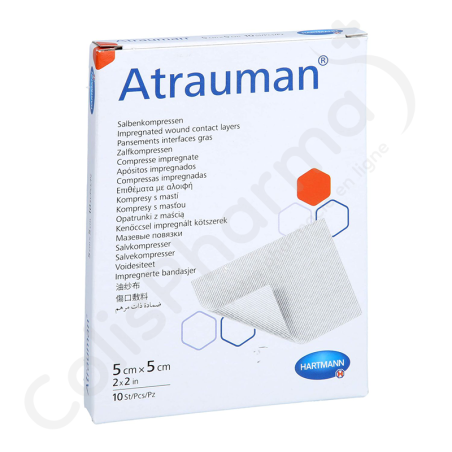Atrauman 5 cm x 5 cm - 10 vette kompressen Atrauman 5 cm x 5 cm - 10 vette kompressen