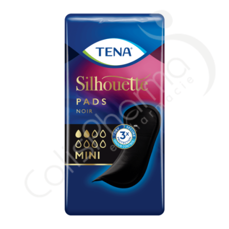 Tena Silhouette Serviettes Noir Mini - 18 serviettes